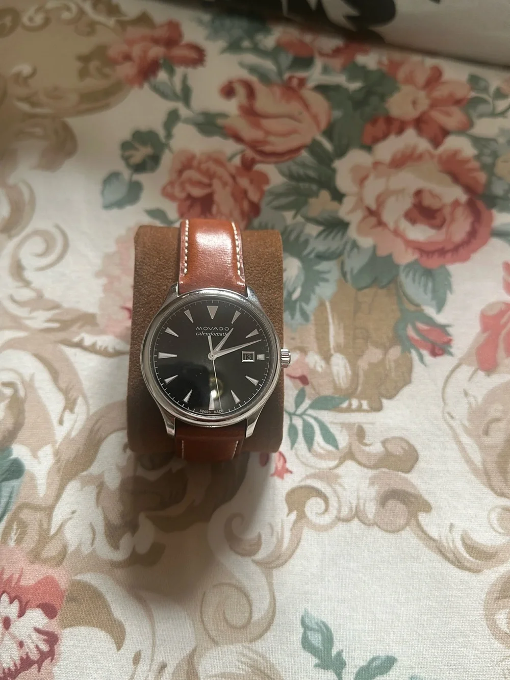 Movado Men's Heritage Series Brown Leather Strap Watch with Sapphire Crystal
